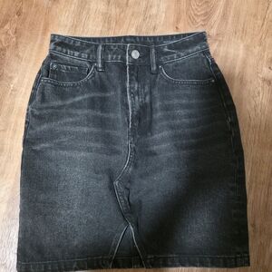 All Saints Charcoal Denim Skirt